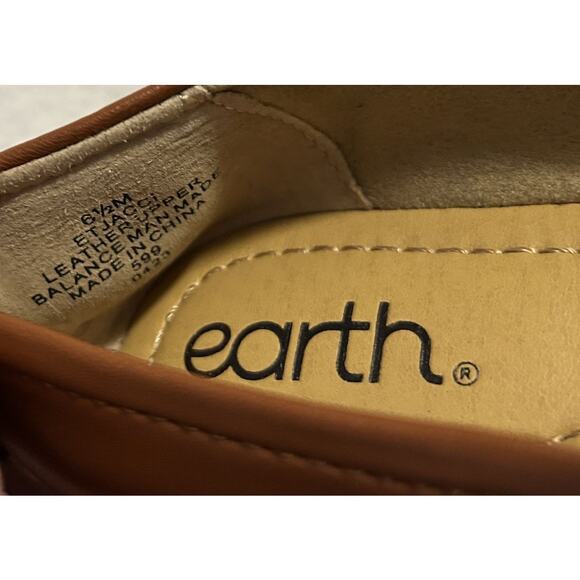 NIB earth Jacci Leather Comfort Ballet Round Toe Slip on Flat Dark Tan -Size 6.5 - Picture 8 of 10